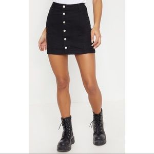 NWT Pretty Little Thing Black Denim Mini Skirt